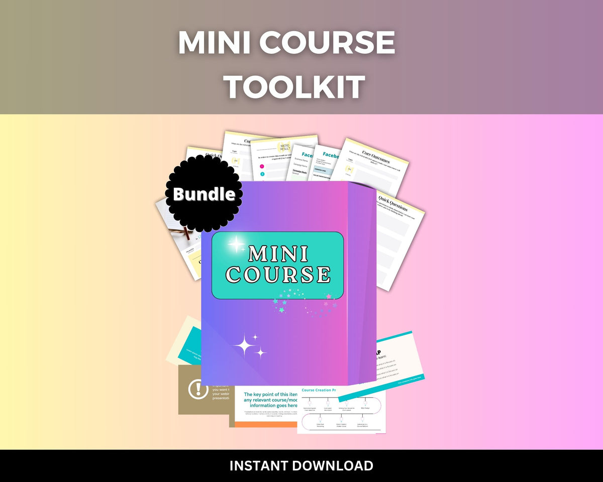 Mini Course Toolkit | Profitable Mini Course Workshop Template | Course Creator Tools