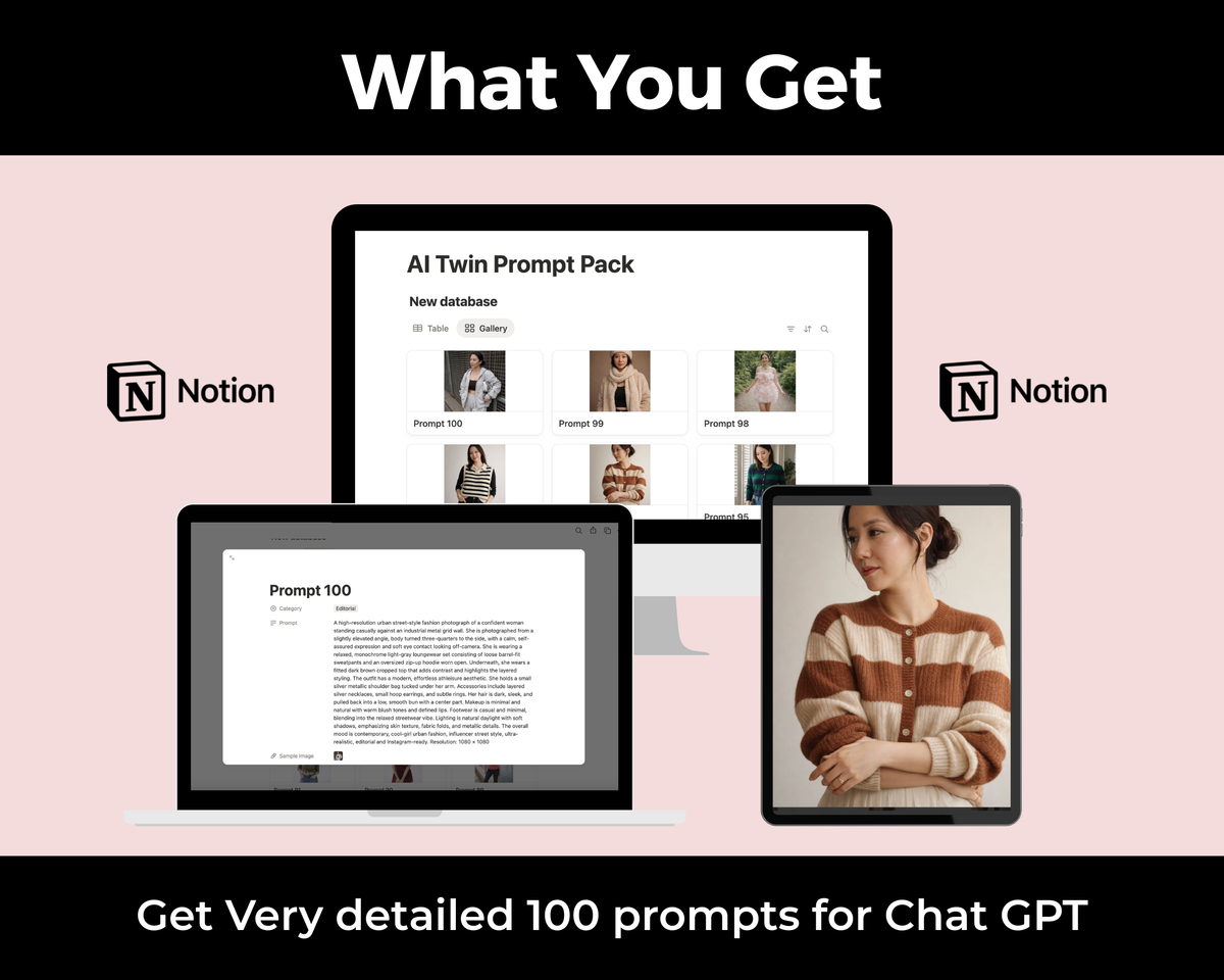 100 Prompts Create Your Own AI Twin | AI Twin Step by Step Guide