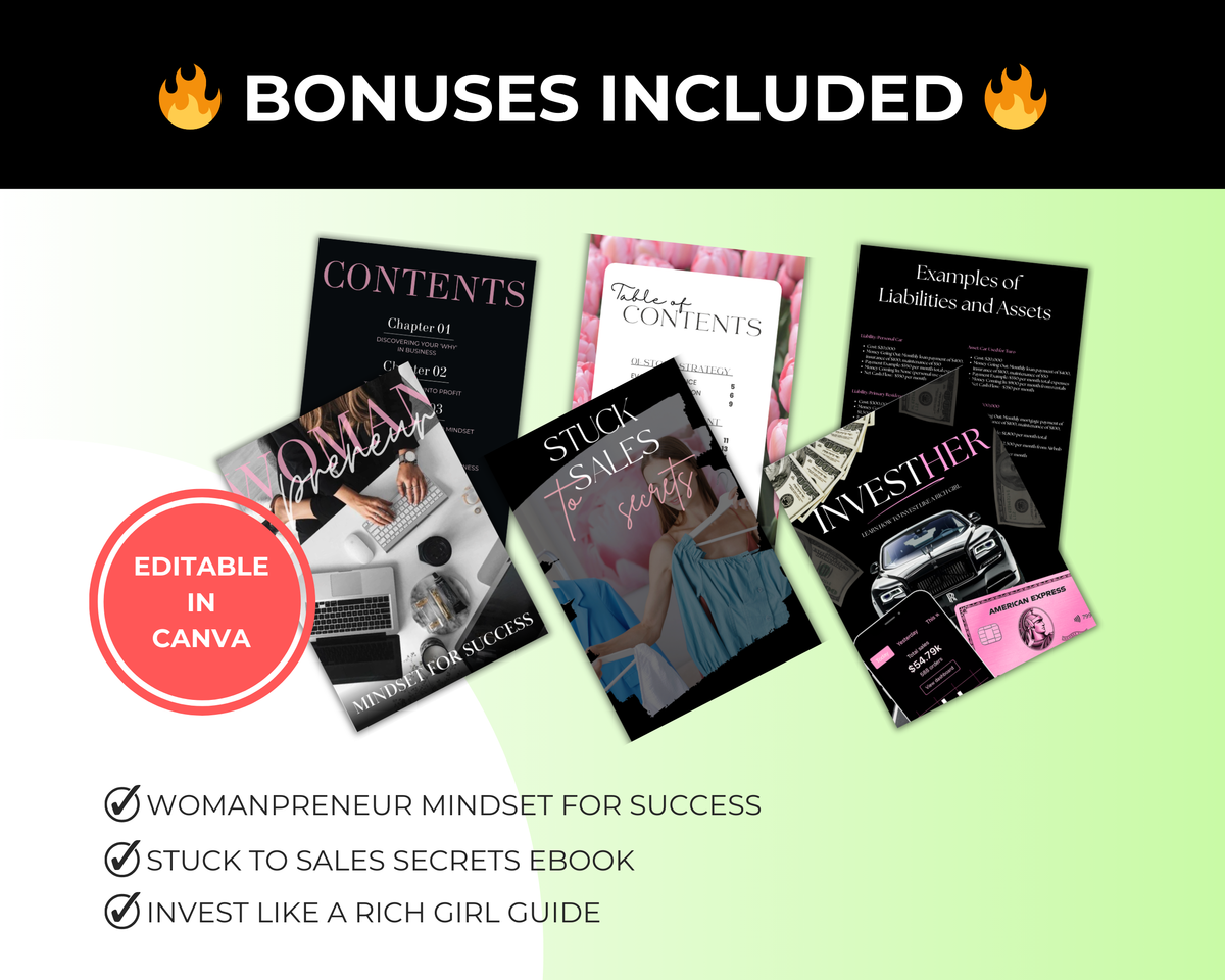 Daily Sales Bundle of 7 Editable Ebooks in Canva with PLR Rights