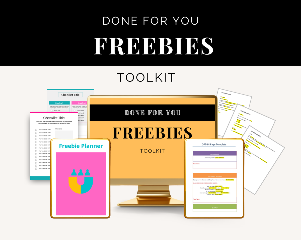 Freebie Toolkit | Opt in Workbook | Lead Magnet Template | Opt in Freebie