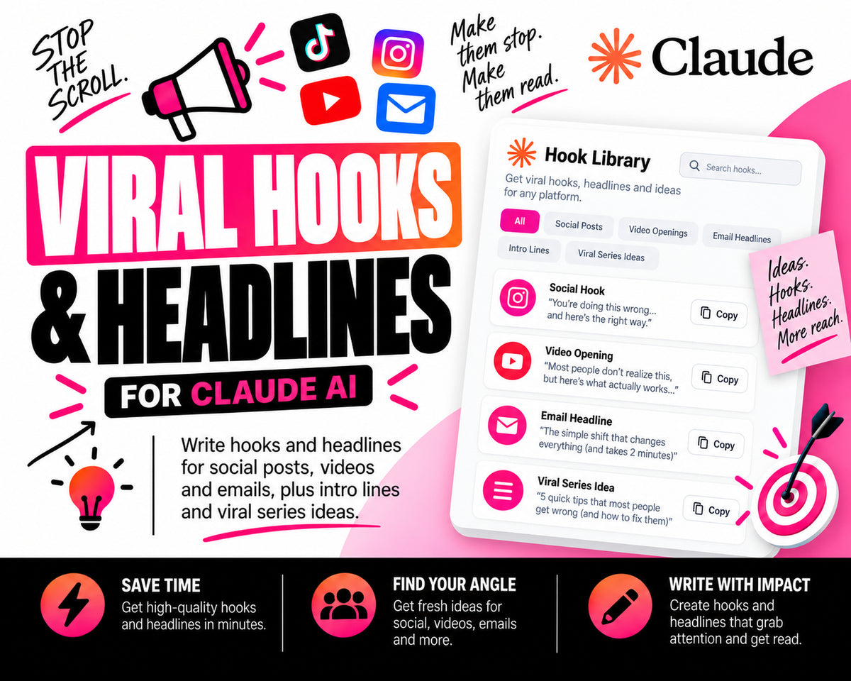 Viral Hooks & Headlines Claude AI Skill product thumbnail