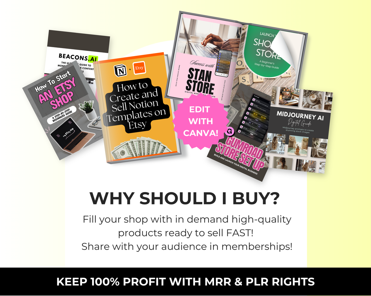Selling Tools Bundle of 11 Editable Ebooks in Canva with PLR Rights