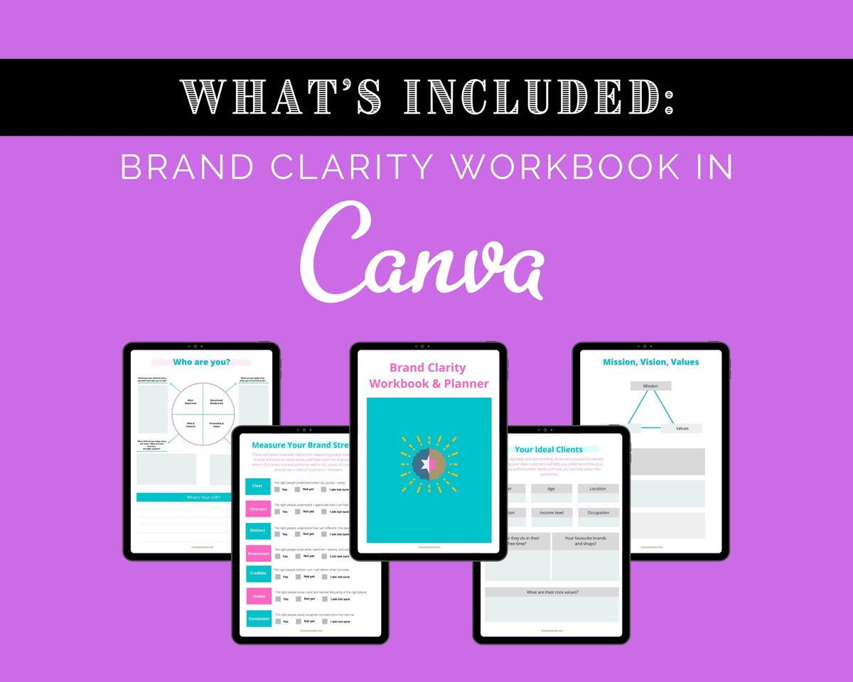 Brand Clarity Workbook | Brand Board Template | Branding Kit | Logo Design | DFY Branding Formula Ebook