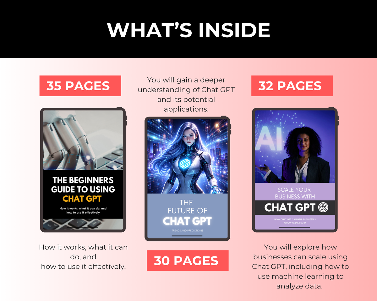 AI & Chat GPT Bundle of 7 Editable Ebooks in Canva with PLR Rights