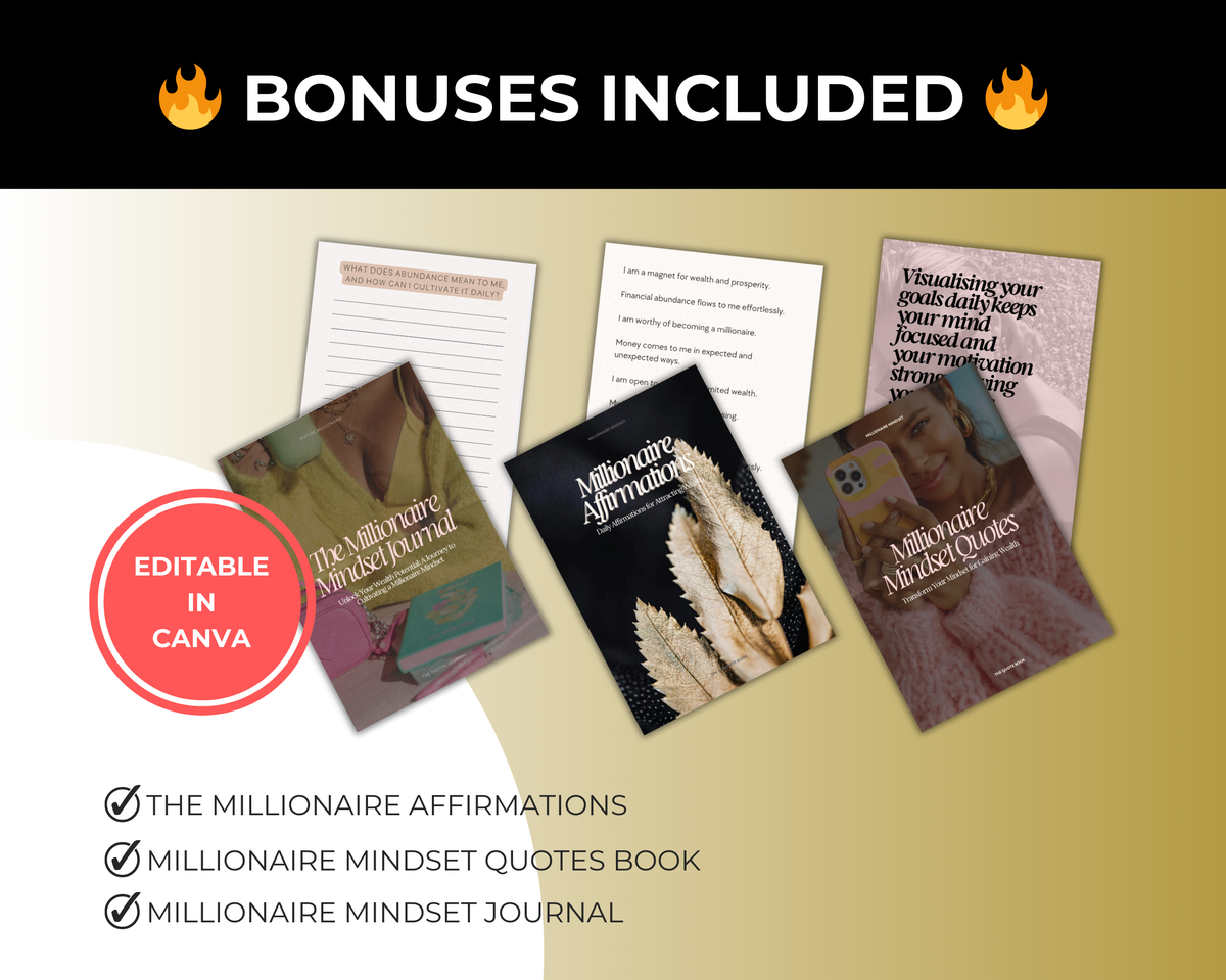 Millionaire Vault Bundle of 7 Editable Ebooks in Canva with PLR Rights