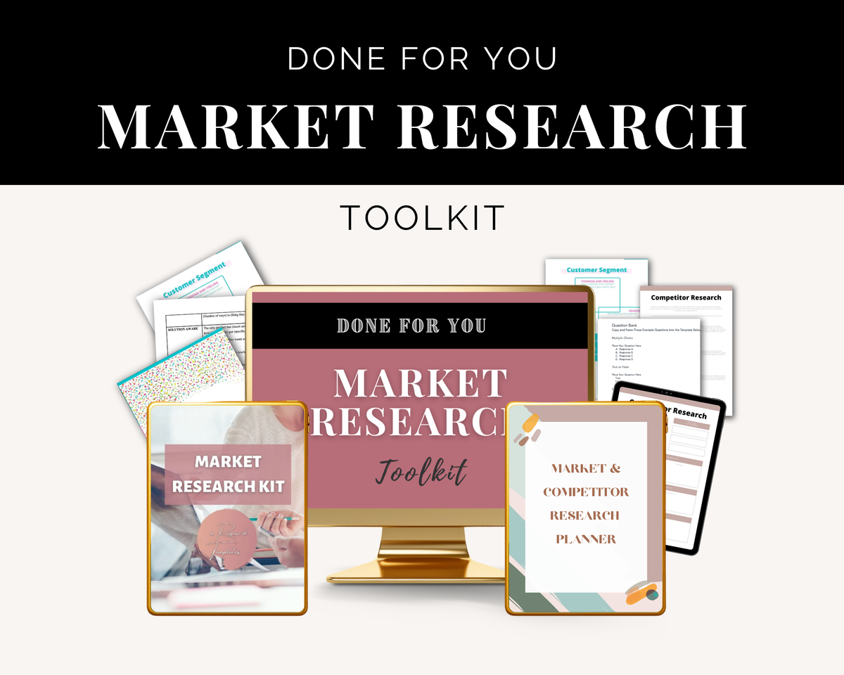 Market Research Toolkit | Find Your Ideal Customer Workbook | Competitor Research Planner
