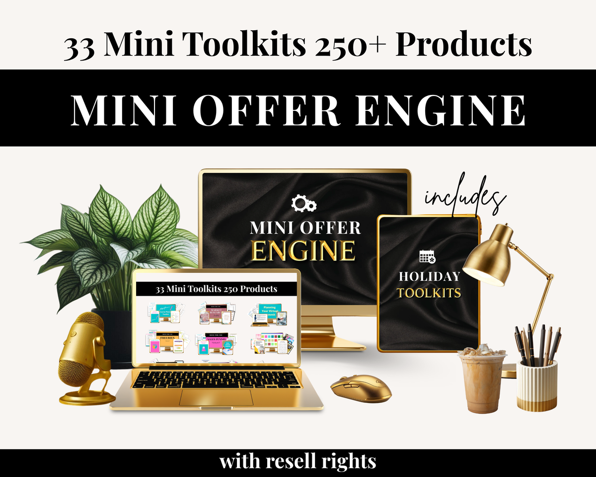 Mini Offer Engine | Done for You Mini Kits | 33 Mini Toolkits 250 Products