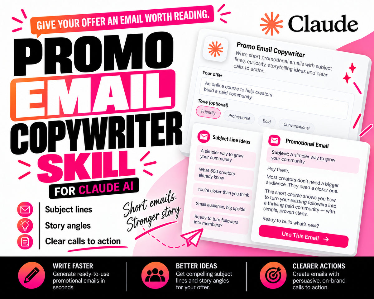 Promo Email Copywriter Claude AI Skill product thumbnail