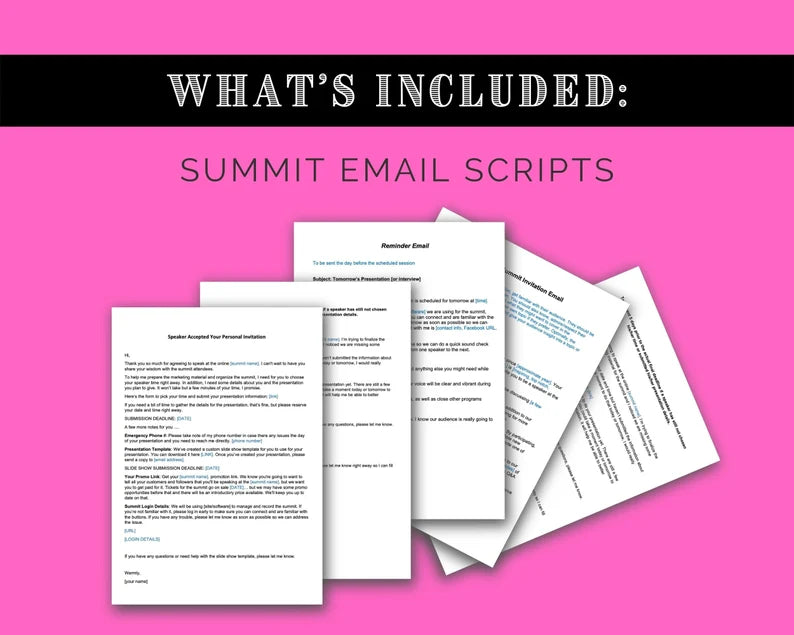 Planning Your Virtual Summit | Summit Email Templates | Summit Social Media Copy